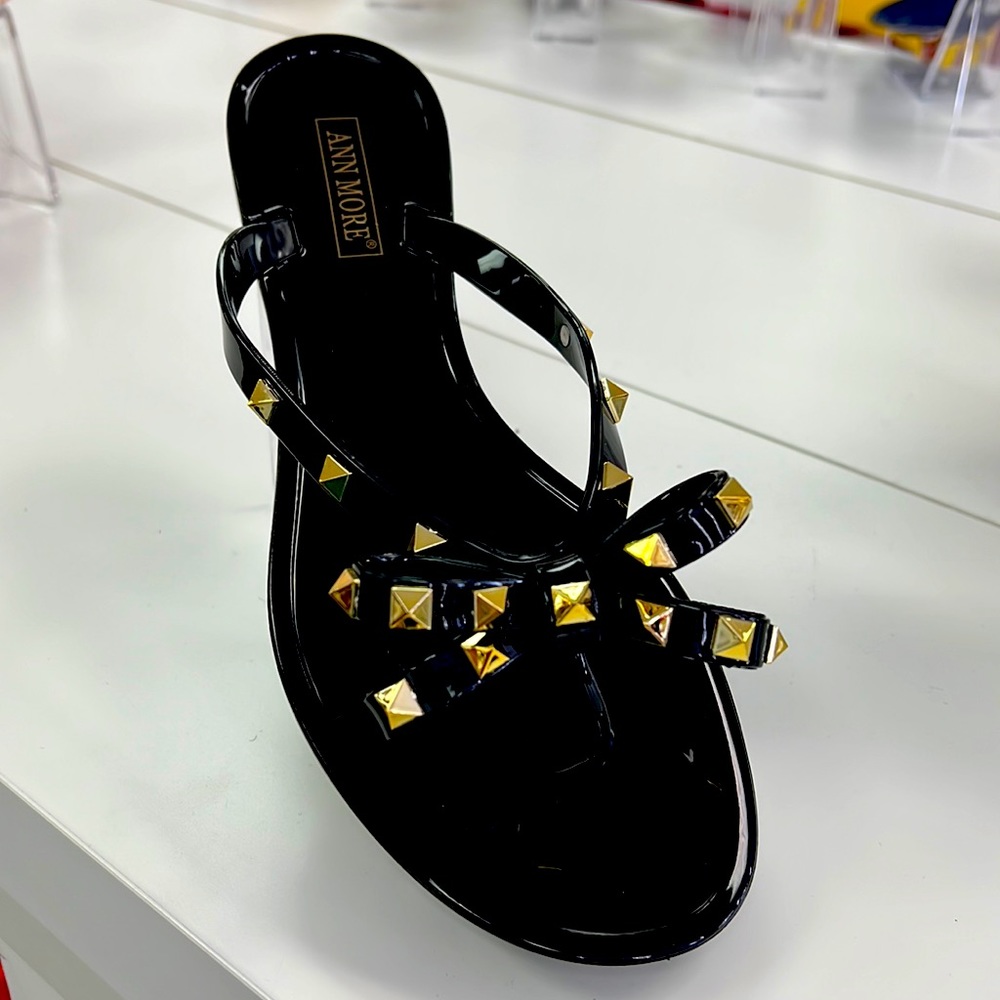Jelly Bow Rockstud Sandals